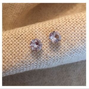 Vermeil Ice Blue CZ Studs Goldplated Sterling